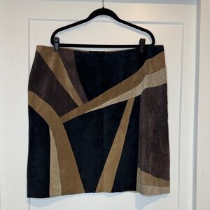 Patchwork Suede Skirt